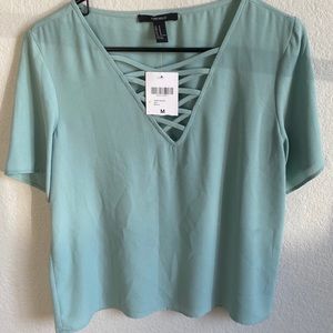 Forever 21 Caged Blouse Mint